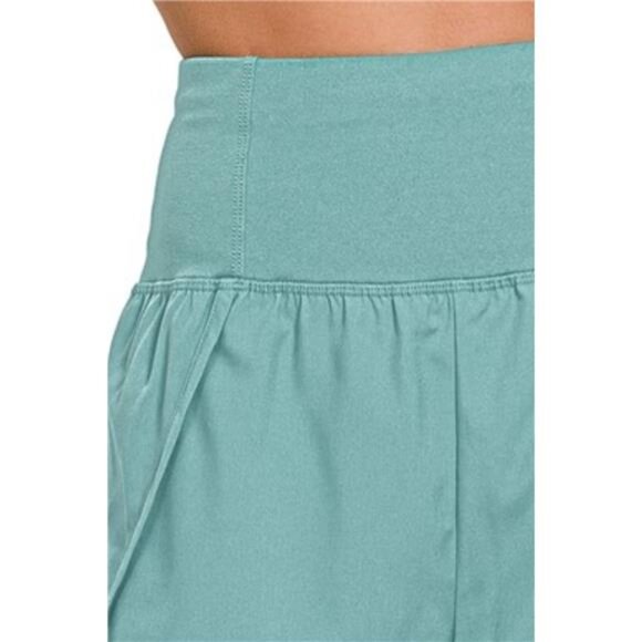 Zenana High Waisted Zippered Back Pocket Running Shorts - Picture 3 of 3